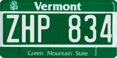 VT license plate ZHP834