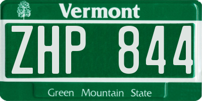 VT license plate ZHP844