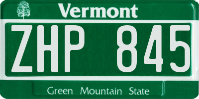 VT license plate ZHP845