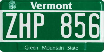 VT license plate ZHP856