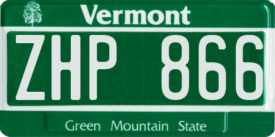 VT license plate ZHP866