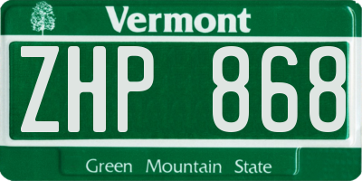 VT license plate ZHP868