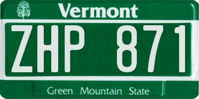 VT license plate ZHP871