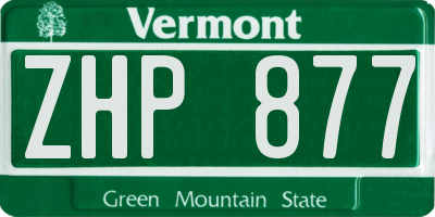 VT license plate ZHP877