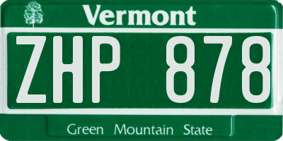 VT license plate ZHP878