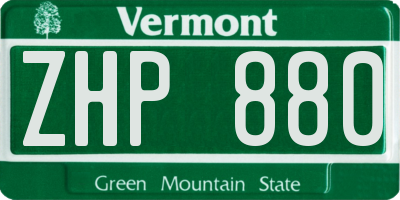 VT license plate ZHP880