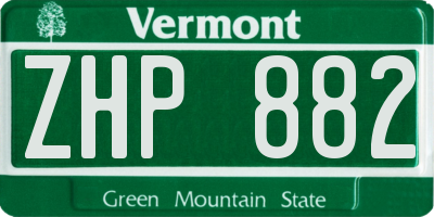 VT license plate ZHP882