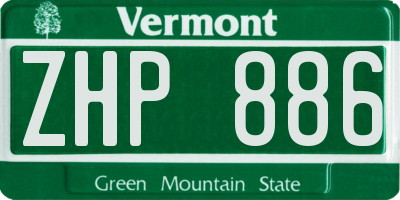 VT license plate ZHP886