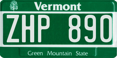 VT license plate ZHP890