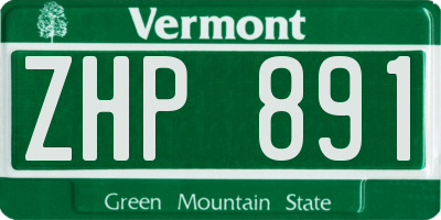 VT license plate ZHP891