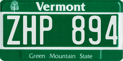 VT license plate ZHP894