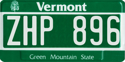 VT license plate ZHP896