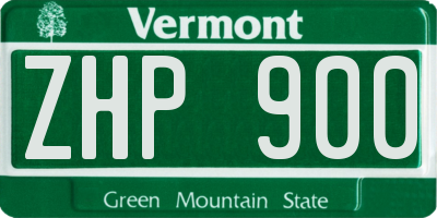 VT license plate ZHP900