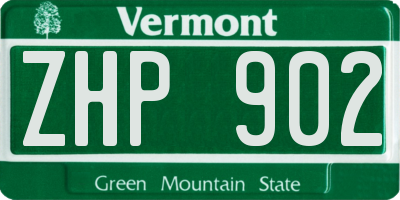VT license plate ZHP902