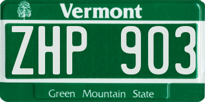 VT license plate ZHP903