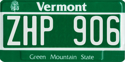 VT license plate ZHP906