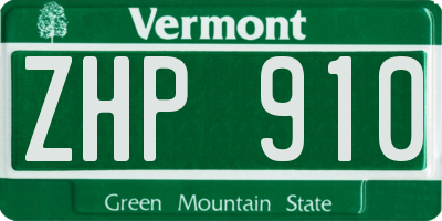 VT license plate ZHP910