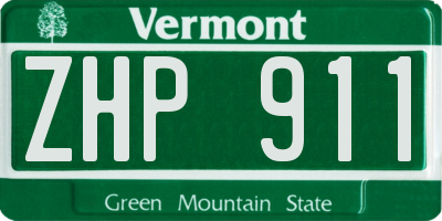 VT license plate ZHP911