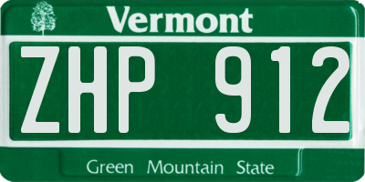 VT license plate ZHP912