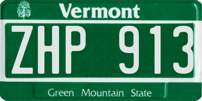 VT license plate ZHP913