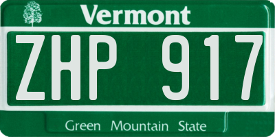 VT license plate ZHP917