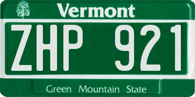 VT license plate ZHP921