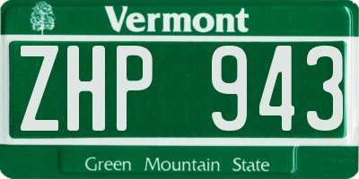 VT license plate ZHP943