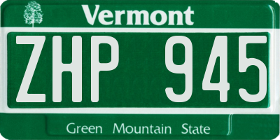 VT license plate ZHP945