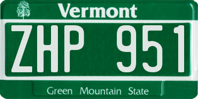 VT license plate ZHP951