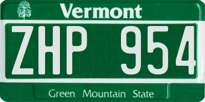 VT license plate ZHP954