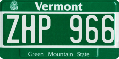 VT license plate ZHP966