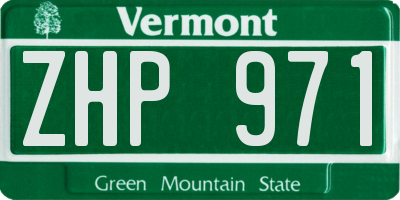VT license plate ZHP971