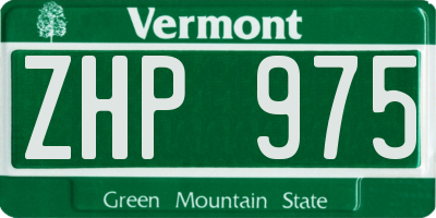 VT license plate ZHP975