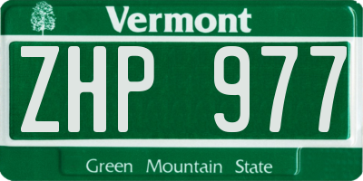VT license plate ZHP977