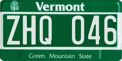 VT license plate ZHQ046