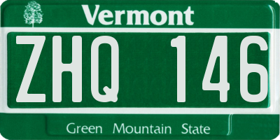 VT license plate ZHQ146