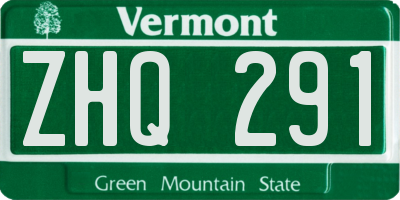 VT license plate ZHQ291