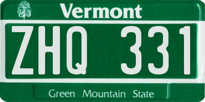 VT license plate ZHQ331