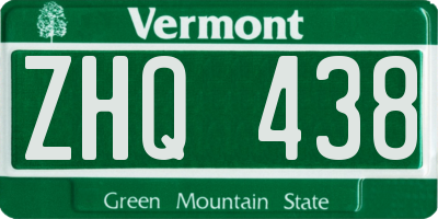 VT license plate ZHQ438