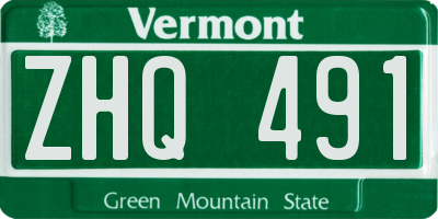 VT license plate ZHQ491
