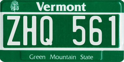 VT license plate ZHQ561
