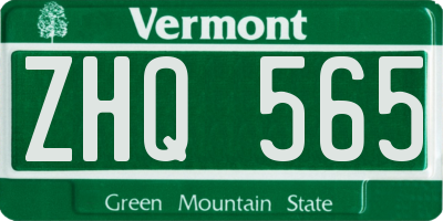 VT license plate ZHQ565