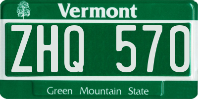 VT license plate ZHQ570