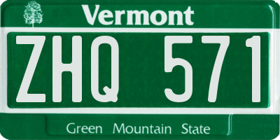 VT license plate ZHQ571