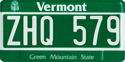 VT license plate ZHQ579