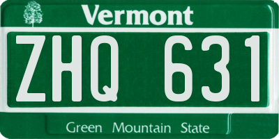 VT license plate ZHQ631