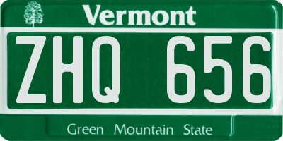 VT license plate ZHQ656