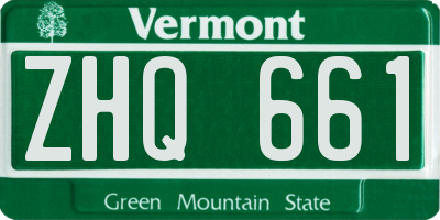 VT license plate ZHQ661