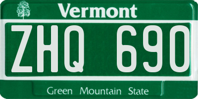 VT license plate ZHQ690