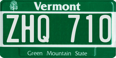 VT license plate ZHQ710